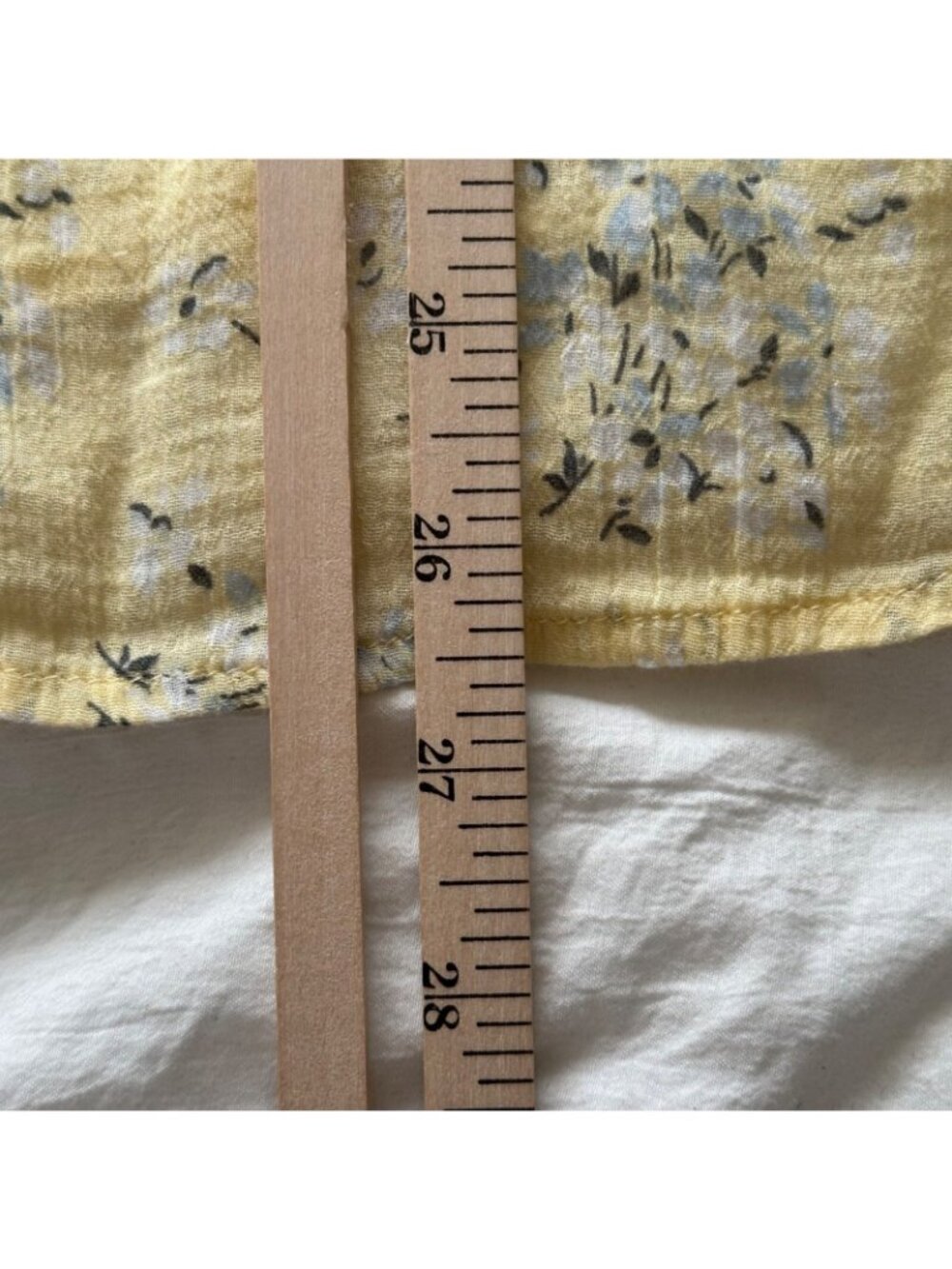 Chaps Yellow Floral Womens 3/4 Sleeve Button Up Top XXL 100% Cotton Boho Peasant - Picture 10 of 11